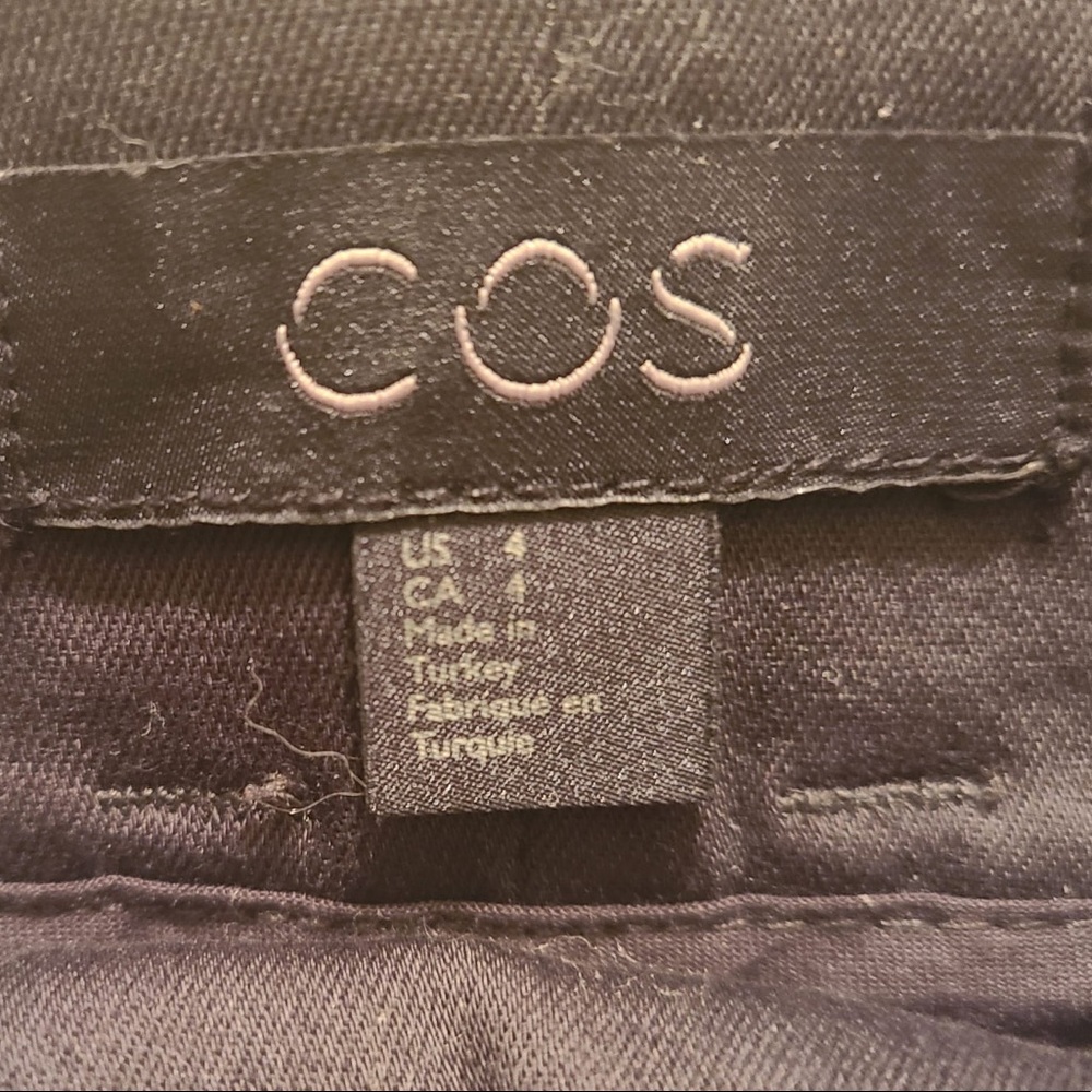 COS Belted Pants Women’s 4 Paperbag High Rise Pleated Wide Leg Culottes Black - Picture 6 of 6